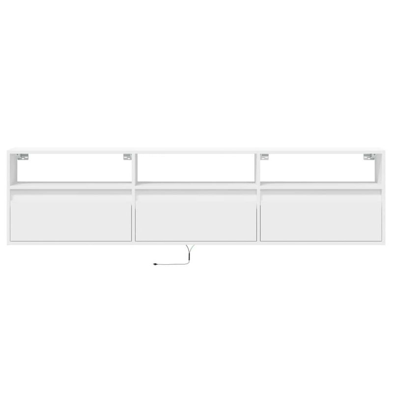 Casa si Gradina - Mobilier - Comode si corpuri - Comode - Comoda TV de perete cu lumini LED, alb, 180x31x45 cm - Infinity.ro