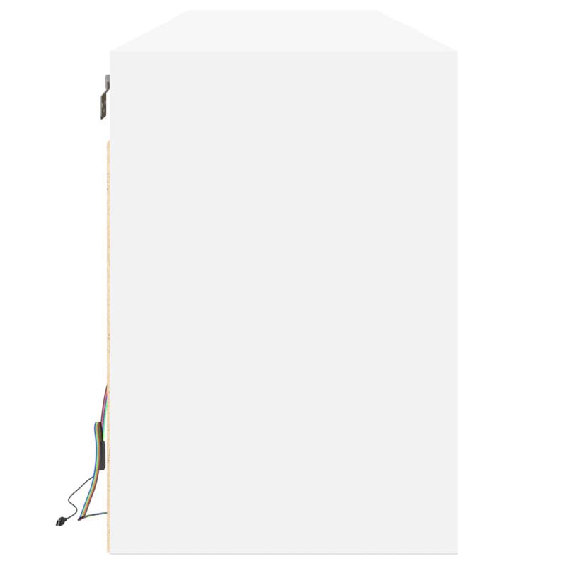 Casa si Gradina - Mobilier - Comode si corpuri - Comode - Comoda TV de perete cu lumini LED, alb, 180x31x45 cm - Infinity.ro