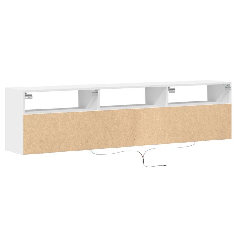 Casa si Gradina - Mobilier - Comode si corpuri - Comode - Comoda TV de perete cu lumini LED, alb, 180x31x45 cm - Infinity.ro