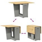 Casa si Gradina - Mobilier - Mese si birouri - Mese bucatarie si dining - Masa tip fluture pliabila „Corona”, gri, lemn masiv pin - Infinity.ro