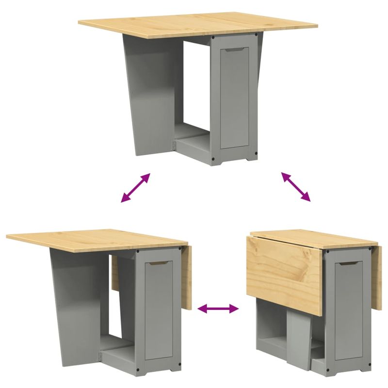 Casa si Gradina - Mobilier - Mese si birouri - Mese bucatarie si dining - Masa tip fluture pliabila „Corona”, gri, lemn masiv pin - Infinity.ro