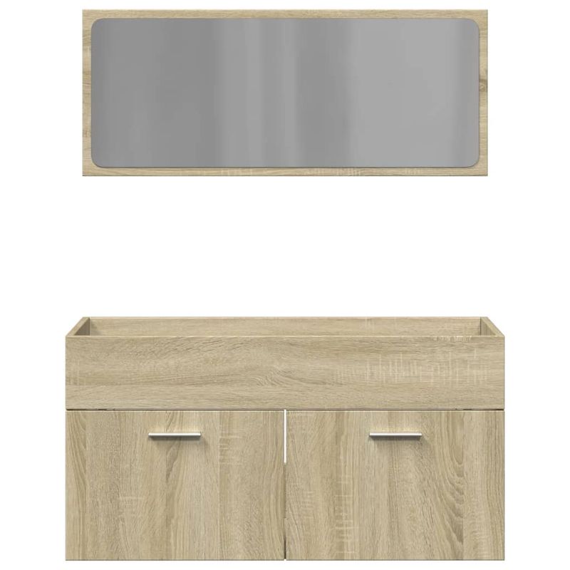 Casa si Gradina - Mobilier - Seturi de mobilier - Seturi baie - Set mobilier de baie, 2 piese, stejar sonoma, lemn prelucrat - Infinity.ro