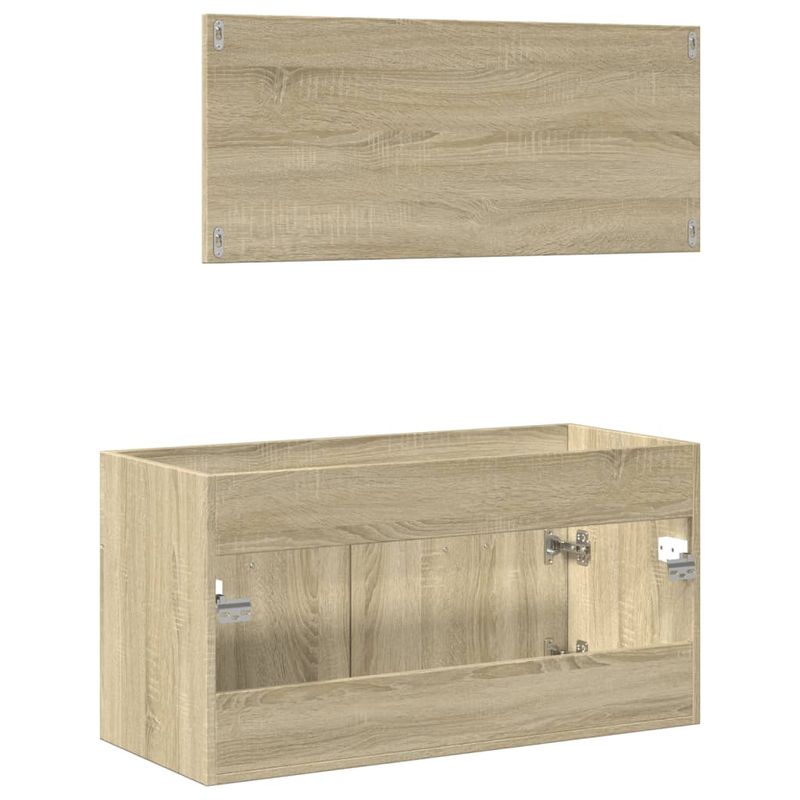 Casa si Gradina - Mobilier - Seturi de mobilier - Seturi baie - Set mobilier de baie, 2 piese, stejar sonoma, lemn prelucrat - Infinity.ro