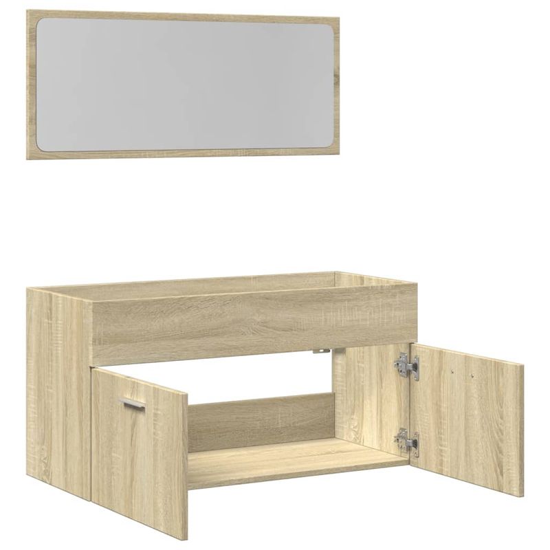 Casa si Gradina - Mobilier - Seturi de mobilier - Seturi baie - Set mobilier de baie, 2 piese, stejar sonoma, lemn prelucrat - Infinity.ro