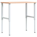 Casa si Gradina - Constructii - Scule de mana si unelte - Mese si bancuri de lucru - Banc lucru 100x60x(71,5-98) cm lemn masiv fag, dreptunghiular, maro și alb - Infinity.ro