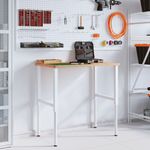 Casa si Gradina - Constructii - Scule de mana si unelte - Mese si bancuri de lucru - Banc lucru 100x60x(71,5-98) cm lemn masiv fag, dreptunghiular, maro închis și alb - Infinity.ro