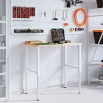 Casa si Gradina - Constructii - Scule de mana si unelte - Mese si bancuri de lucru - Banc lucru 100x60x(71,5-98) cm lemn masiv fag, dreptunghiular, maro și alb - Infinity.ro