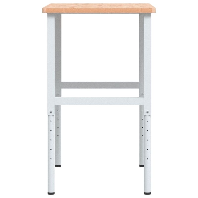 Casa si Gradina - Constructii - Scule de mana si unelte - Mese si bancuri de lucru - Banc lucru 100x60x(71,5-98) cm lemn masiv fag, dreptunghiular, maro și alb - Infinity.ro