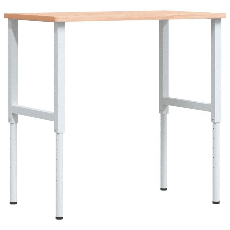 Casa si Gradina - Constructii - Scule de mana si unelte - Mese si bancuri de lucru - Banc lucru 100x60x(71,5-98) cm lemn masiv fag, dreptunghiular, maro și alb - Infinity.ro