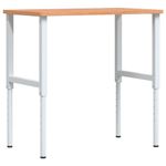 Casa si Gradina - Constructii - Scule de mana si unelte - Mese si bancuri de lucru - Banc lucru 100x60x(71,5-98) cm lemn masiv fag, dreptunghiular, maro închis și alb - Infinity.ro
