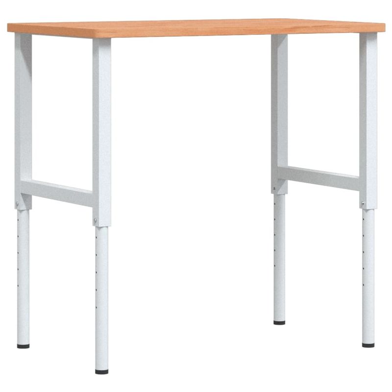 Casa si Gradina - Constructii - Scule de mana si unelte - Mese si bancuri de lucru - Banc lucru 100x60x(71,5-98) cm lemn masiv fag, dreptunghiular, maro închis și alb - Infinity.ro