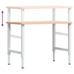 Casa si Gradina - Constructii - Scule de mana si unelte - Mese si bancuri de lucru - Banc lucru 100x60x(71,5-98) cm lemn masiv fag, dreptunghiular, maro și alb - Infinity.ro