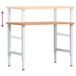 Casa si Gradina - Constructii - Scule de mana si unelte - Mese si bancuri de lucru - Banc lucru 100x60x(71,5-98) cm lemn masiv fag, dreptunghiular, maro închis și alb - Infinity.ro