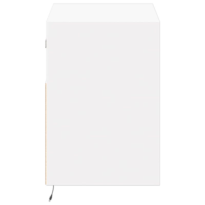 Casa si Gradina - Mobilier - Comode si corpuri - Comode - Comoda TV de perete cu lumini LED, alb, 80x31x45 cm - Infinity.ro