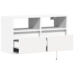 Casa si Gradina - Mobilier - Comode si corpuri - Comode - Comoda TV de perete cu lumini LED, alb, 80x31x45 cm - Infinity.ro