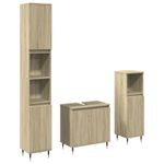 Casa si Gradina - Mobilier - Seturi de mobilier - Seturi baie - Set mobilier de baie, 3 piese, stejar sonoma, lemn prelucrat - Infinity.ro