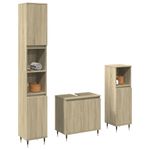 Casa si Gradina - Mobilier - Seturi de mobilier - Seturi baie - Set mobilier de baie, 3 piese, stejar sonoma, lemn prelucrat - Infinity.ro