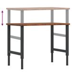Casa si Gradina - Constructii - Scule de mana si unelte - Mese si bancuri de lucru - Banc lucru maro 100x60x(71,5-98)cm lemn masiv stejar dreptunghi, maro închis și negru - Infinity.ro