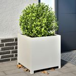 Casa si Gradina - Gradinarit si plante - Plante si ghivece - Ghivece si suporturi - Jardiniera de gradina, alb, 50x50x50 cm, otel - Infinity.ro