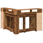 Casa si Gradina - Mobilier - Mese si birouri - Birouri - Birou cu lumini LED, lemn vechi, 130x130x91 cm, lemn prelucrat - Infinity.ro