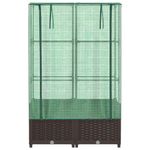 Casa si Gradina - Gradinarit si plante - Plante si ghivece - Ghivece si suporturi - Strat inaltat cu husa de sera, aspect ratan, 80x40x138 cm, maro - Infinity.ro