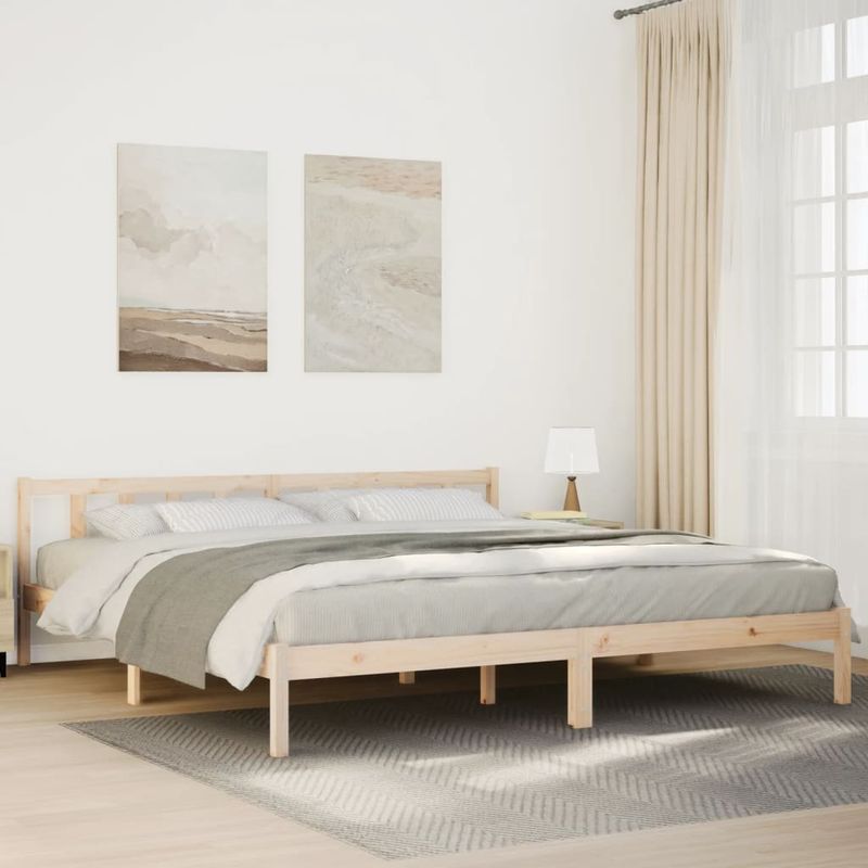 Casa si Gradina - Mobilier - Paturi si accesorii - Paturi - Cadru pat foarte lung fara saltea, 200x220 cm, lemn masiv pin - Infinity.ro
