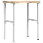 Casa si Gradina - Constructii - Scule de mana si unelte - Mese si bancuri de lucru - Banc lucru 80x60x(73-99,5) cm lemn masiv acacia dreptunghiular, maro și alb - Infinity.ro