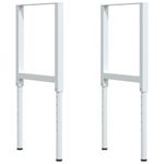 Casa si Gradina - Constructii - Scule de mana si unelte - Mese si bancuri de lucru - Banc lucru 80x60x(73-99,5) cm lemn masiv acacia dreptunghiular, maro și alb - Infinity.ro
