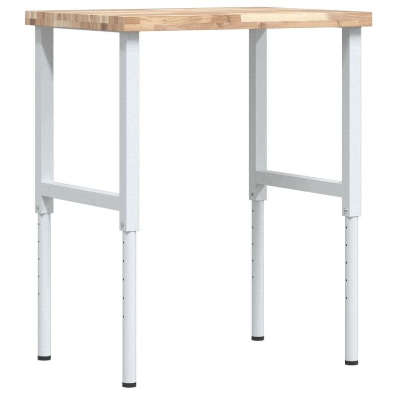 Casa si Gradina - Constructii - Scule de mana si unelte - Mese si bancuri de lucru - Banc lucru 80x60x(73-99,5) cm lemn masiv acacia dreptunghiular, maro și alb - Infinity.ro