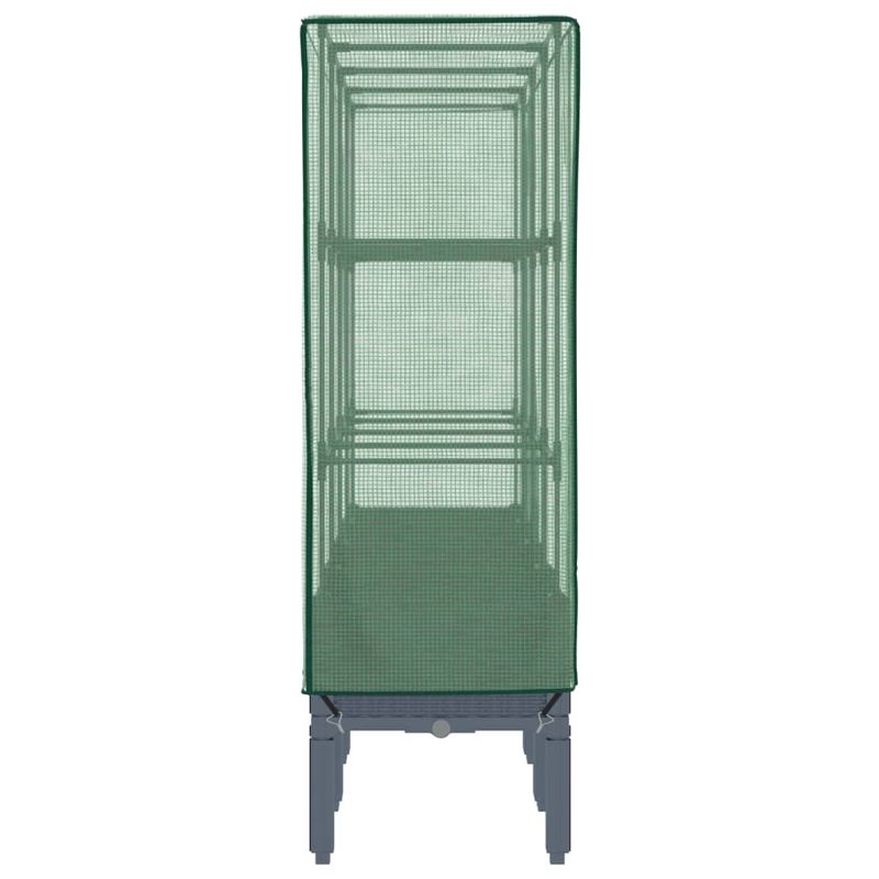 Casa si Gradina - Gradinarit si plante - Plante si ghivece - Ghivece si suporturi - Strat inaltat cu husa de sera, aspect ratan, 160x40x140 cm, gri albastru - Infinity.ro