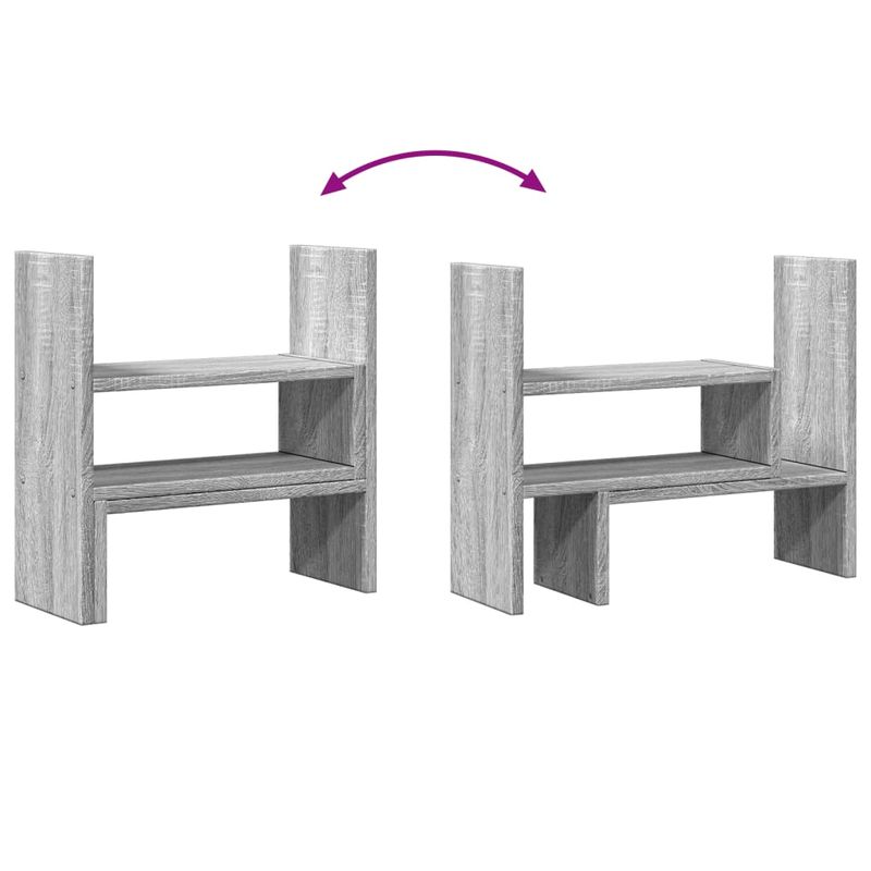 Laptop, Telefoane si Tablete - Laptopuri si accesorii - Accesorii Laptop - Standuri/Coolere notebook - Organizator birou, gri sonoma, 40x17x41 cm, lemn prelucrat - Infinity.ro