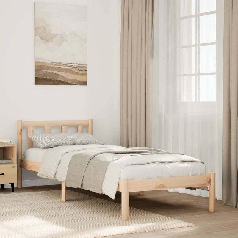Casa si Gradina - Mobilier - Paturi si accesorii - Paturi - Cadru de pat foarte lung fara saltea, 80x210 cm, lemn masiv pin - Infinity.ro