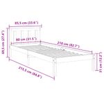 Casa si Gradina - Mobilier - Paturi si accesorii - Paturi - Cadru de pat foarte lung fara saltea, 80x210 cm, lemn masiv pin - Infinity.ro