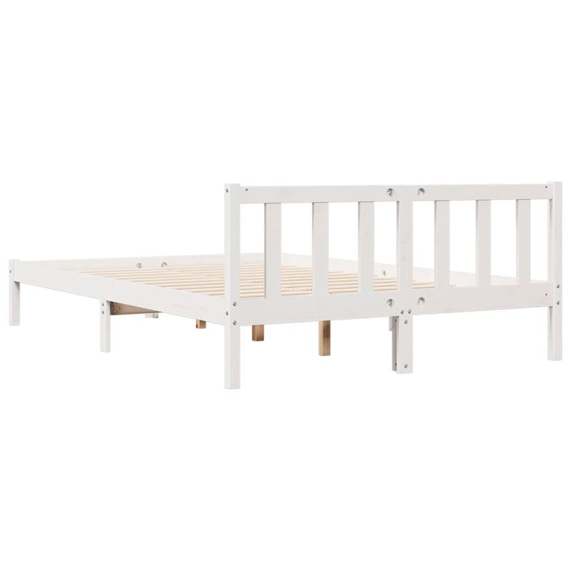 Casa si Gradina - Mobilier - Paturi si accesorii - Paturi - Cadru pat foarte lung fara saltea alb 140x210 cm lemn masiv pin - Infinity.ro