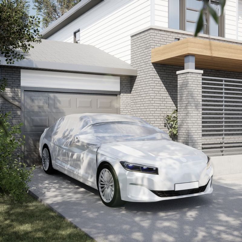 Auto si Moto - Intretinere auto - Huse auto - Husa auto partiala, cu carlige, argintiu, L - Infinity.ro