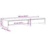 Laptop, Telefoane si Tablete - Laptopuri si accesorii - Accesorii Laptop - Standuri/Coolere notebook - Suport monitor cu sertare, stejar fumuriu, 100x27x15 cm, lemn - Infinity.ro