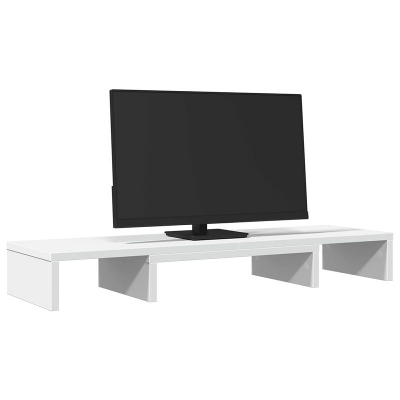 PC, gaming si accesorii - Desktop PC & monitoare - Accesorii monitoare - Suport monitor reglabil, alb, 80x24x10,5 cm, lemn prelucrat - Infinity.ro