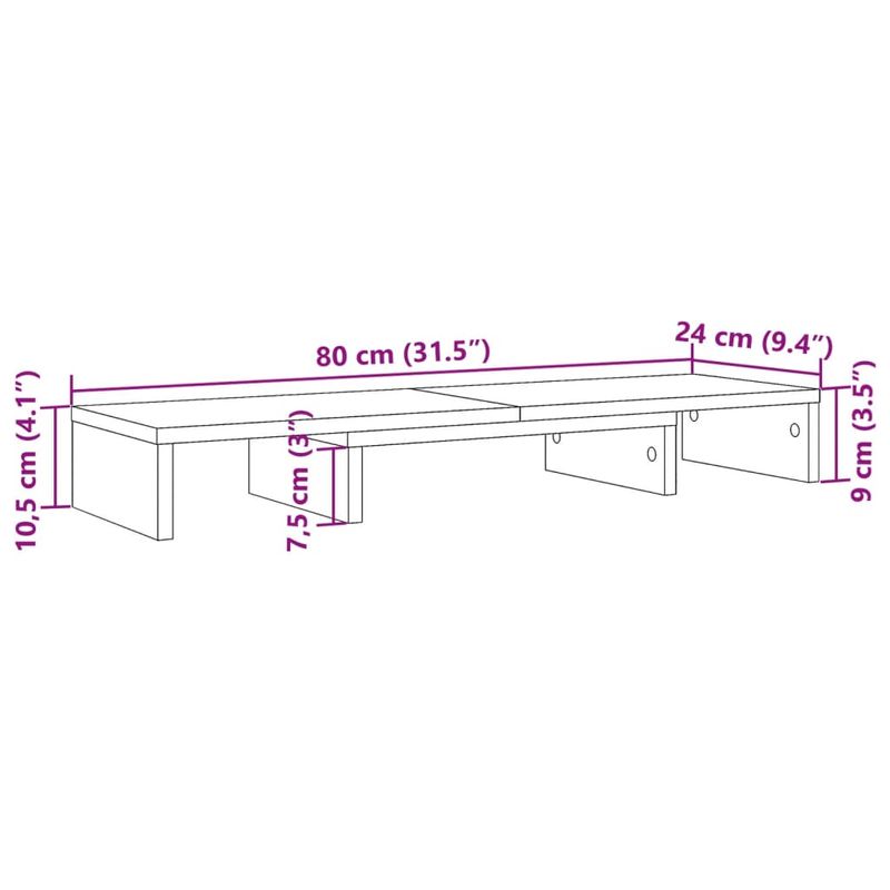 PC, gaming si accesorii - Desktop PC & monitoare - Accesorii monitoare - Suport monitor reglabil, alb, 80x24x10,5 cm, lemn prelucrat - Infinity.ro