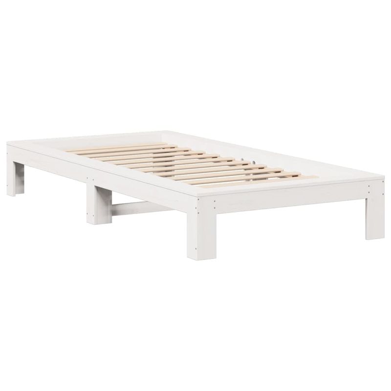 Casa si Gradina - Mobilier - Paturi si accesorii - Paturi - Cadru pat fara saltea, alb, 100x200 cm, lemn masiv pin - Infinity.ro