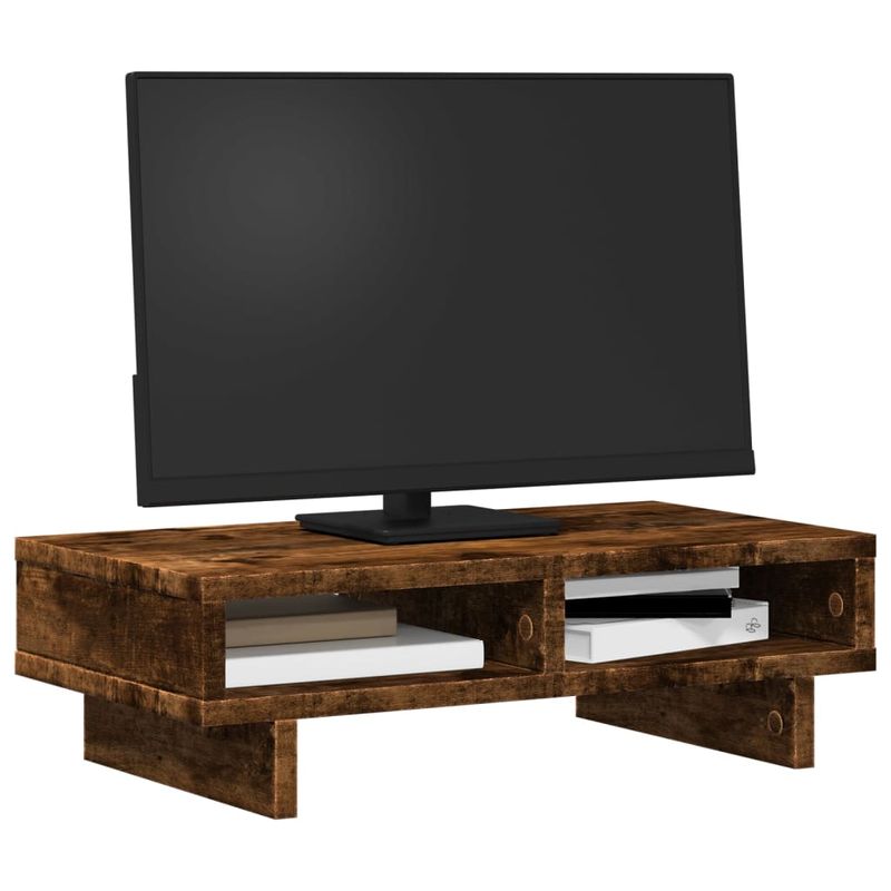 PC, gaming si accesorii - Desktop PC & monitoare - Accesorii monitoare - Suport de monitor, stejar fumuriu, 50x27x15 cm, lemn compozit - Infinity.ro