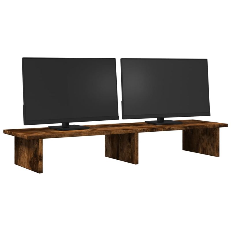 PC, gaming si accesorii - Desktop PC & monitoare - Accesorii monitoare - Suport de monitor, stejar fumuriu, 100x27x15 cm, lemn compozit - Infinity.ro