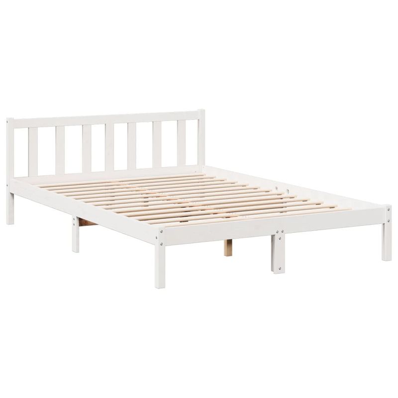Casa si Gradina - Mobilier - Paturi si accesorii - Paturi - Cadru pat foarte lung fara saltea alb 140x220 cm lemn masiv pin - Infinity.ro