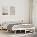 Casa si Gradina - Mobilier - Paturi si accesorii - Paturi - Cadru pat foarte lung fara saltea alb 160x210 cm lemn masiv pin - Infinity.ro