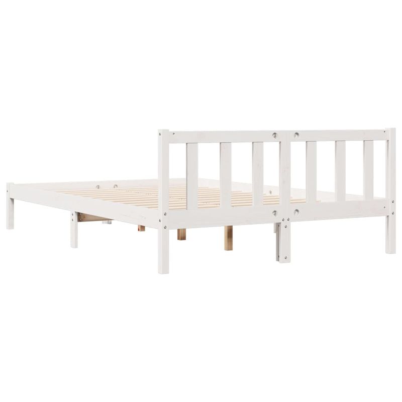 Casa si Gradina - Mobilier - Paturi si accesorii - Paturi - Cadru pat foarte lung fara saltea alb 160x210 cm lemn masiv pin - Infinity.ro