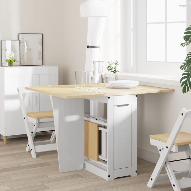 Casa si Gradina - Mobilier - Mese si birouri - Mese bucatarie si dining - Masa tip fluture pliabila „Corona”, alb, lemn masiv pin - Infinity.ro