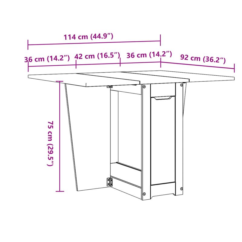 Casa si Gradina - Mobilier - Mese si birouri - Mese bucatarie si dining - Masa tip fluture pliabila „Corona”, alb, lemn masiv pin - Infinity.ro