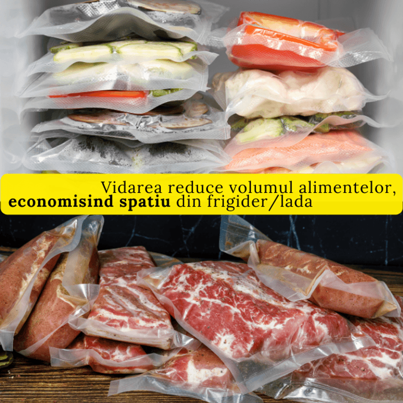 Market - Curatenie si intretinere casa - Produse bucatarie - Pungi si folii alimentare - Set 100x Pungi Vidat Alimente MRG M1119, 25x35 cm, Reutilizabile, fara BPA - Infinity.ro