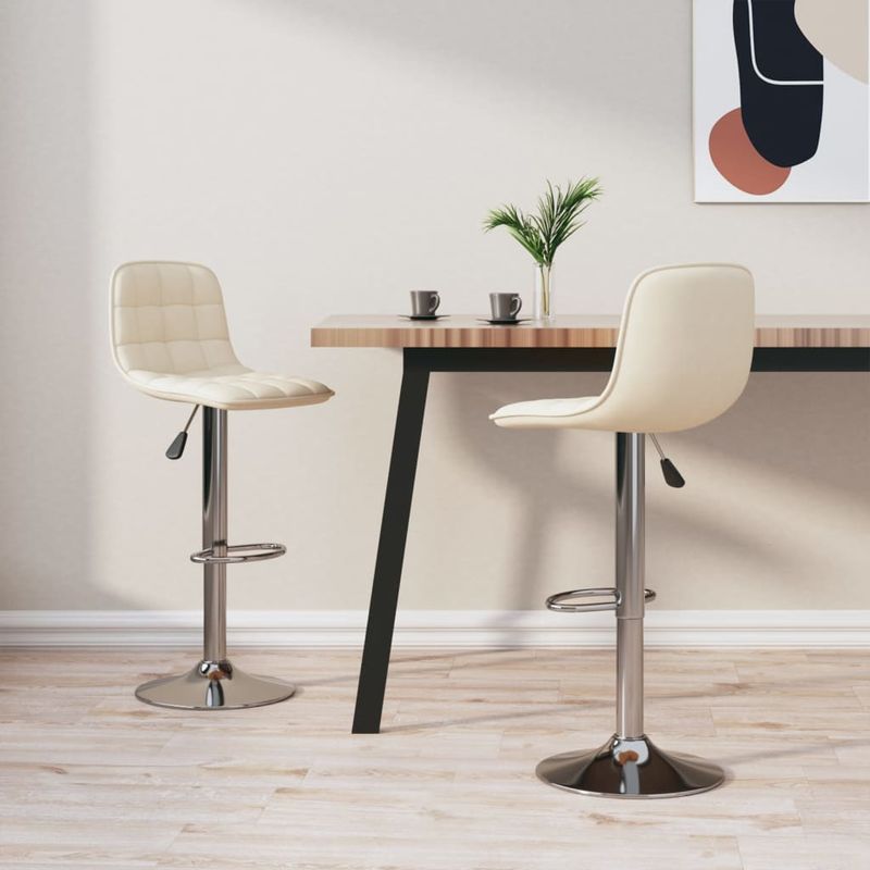 Casa si Gradina - Mobilier - Scaune si fotolii - Scaune - Scaune de bar, 2 buc., crem, material textil - Infinity.ro