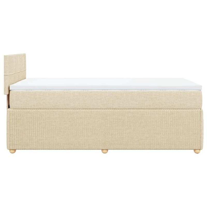 Casa si Gradina - Mobilier - Paturi si accesorii - Paturi - Pat box spring cu saltea, crem, 90x190 cm, textil - Infinity.ro