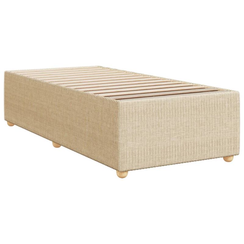 Casa si Gradina - Mobilier - Paturi si accesorii - Paturi - Pat box spring cu saltea, crem, 90x190 cm, textil - Infinity.ro